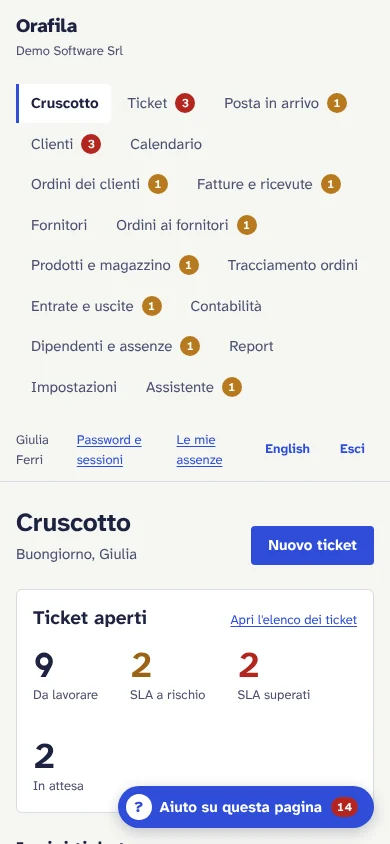 Orafila sul telefono